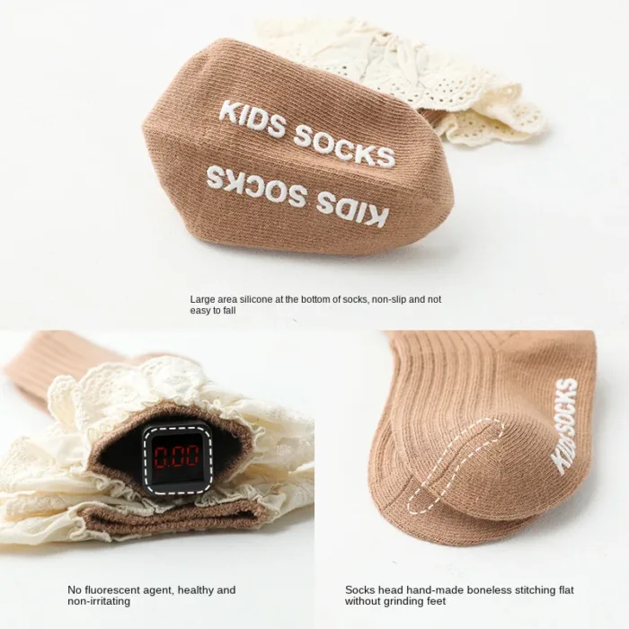 Baby Socks Newborn Lace Socks Baby Girl Knee High Long Infant Toddler Children Kids Non-slip Floor Socks Baby Stuff Accessories - Image 4