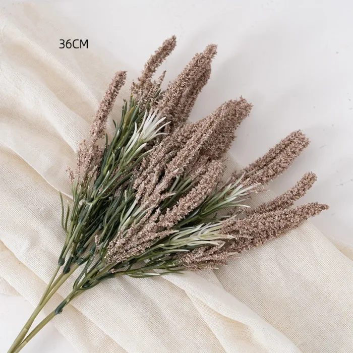 Artificial Lavender Autumn Flower White Foam Bridal Bouquet Plastic Fake Plant Grass For Christmas Home Wedding Table Decor - Image 9