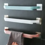 Adhesive Towel Rack Bathroom Towel Bar Shelf Wall Mounted Towels Hanger Toilet Suction Cup Holder Kitchen Bathroom Organizer - Image 2