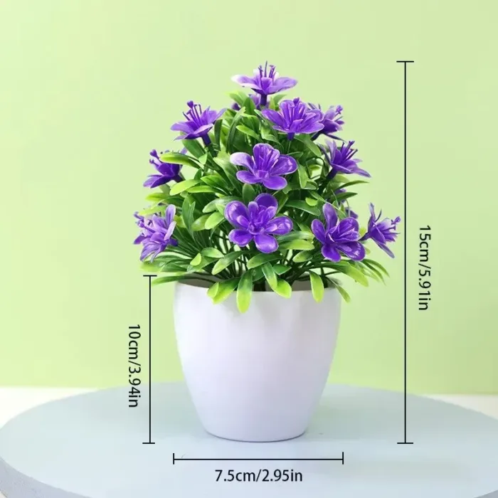 1pc Artificial Flowers Five Leaf Plum Small Potted Plants Can Be Placed Indoors And Outdoors Suitable For Home Room Decoration - Image 6