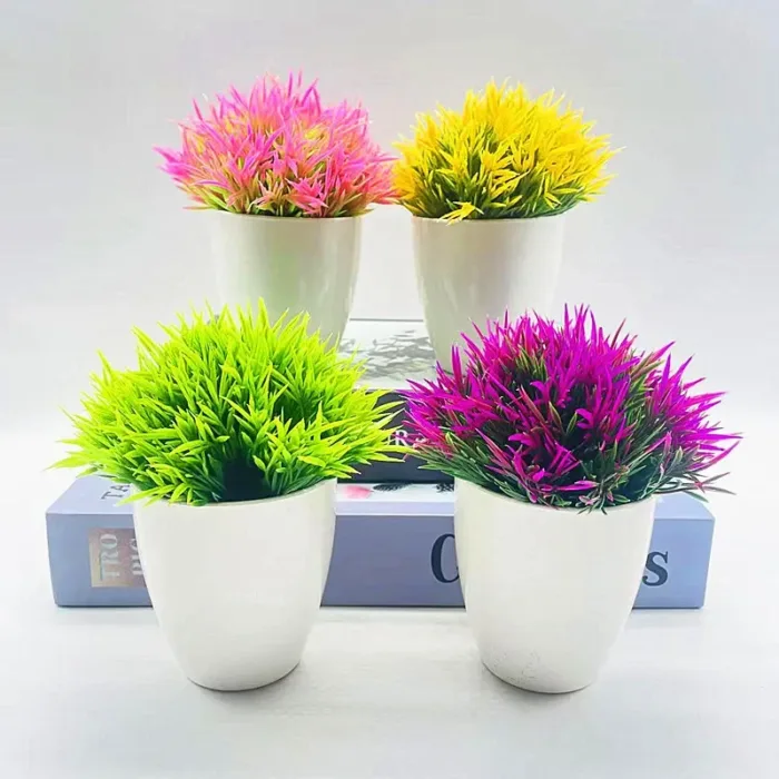 New Fake Flowers for Home Garden Decoration Artificial Plants Potted Green Bonsai Small Tree Grass Plants Pot Ornament Wedding - Image 1