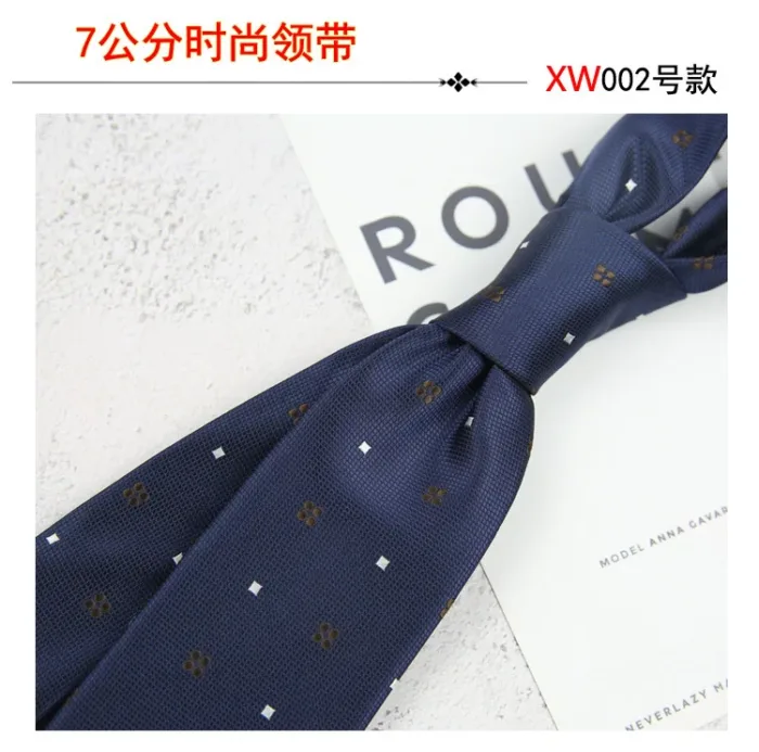 2024 New Korean 7cm Luxury Casual Neckties For Men Navy Brown Green Striped Neck Ties Formal Dress Suit Cravat Flower Red Tie - Image 28