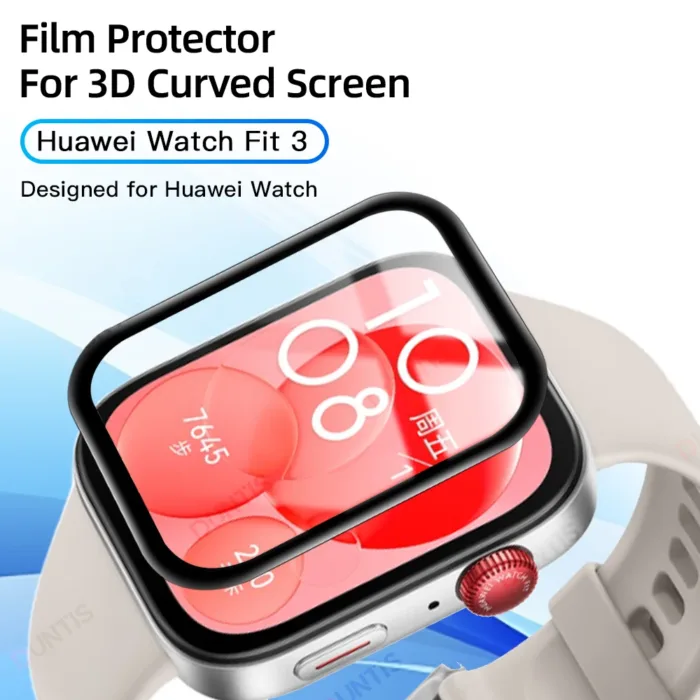 Screen Protector for Huawei Watch Fit 3 3D Curved Screen Protector for Huawei Watch Fit3 Ultra-HD Full Coverage Protective Film - Image 2