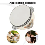 1PC Instrument Tambourine For Dance Concerts 4/6/8/10 Inch Original Wood Color Premium Wood Polyester Drumming Toy Tambourine - Image 2