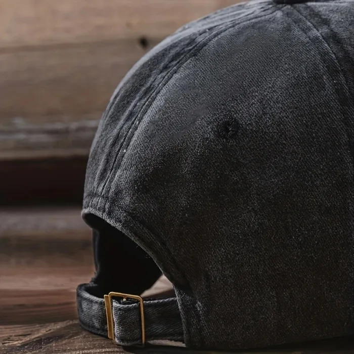 Fashionable Versatile Washed Letters Solid Color Embroidered Baseball Cap For Men Wide Brimmed Casual Sports Cap For Women - Image 2