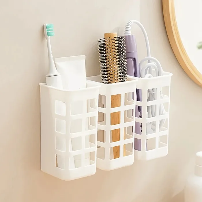 Hair Tool Organizer Wall Mounted Brushes Holder Punch-free Curling Iron Shelf Hair Straightener Storage Rack Bathroom Shelves - Image 5