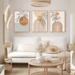 Creative Bohemian Light-colored Block Canvas Prints Nordic Minimalist Line Wall Art Poster for Living Room Bedroom & Home Decor - Image 2