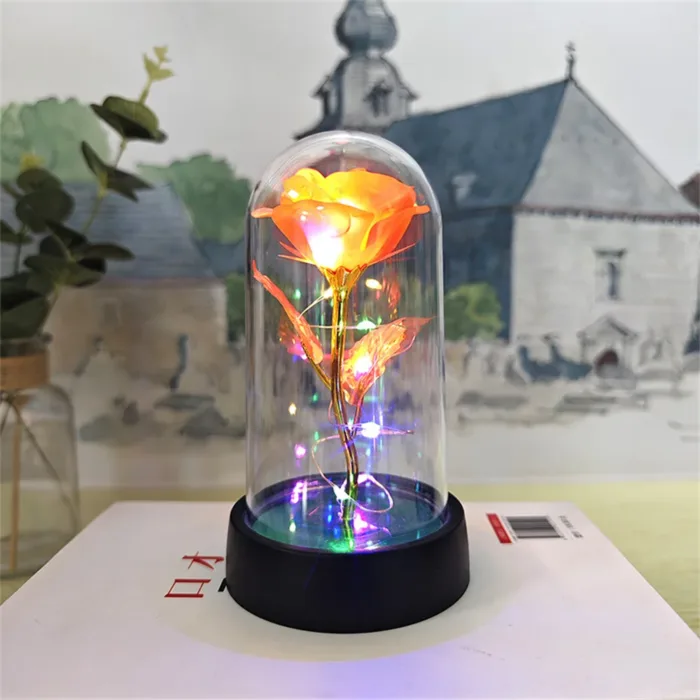 Red Colorful Rose Artificial Flowers Wedding Decoration Creative Valentine's Day Mother's Day Gift Light Up Rose in A plastic - Image 10