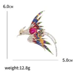 Rhinestone Phoenix Brooches for Women Unisex Enamel Bird Animal Pins Event Party Backpack Decoration Clothes Accessories - Image 12