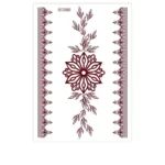 Red Lace Henna Tattoo Sexy Maroon Tattoo Stickers Waterproof India Mehndi Design Temporary Tattoos Finger Hand Tattoo for Women - Image 14