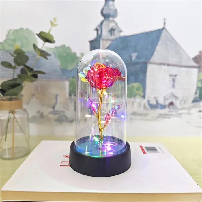 Red Colorful Rose Artificial Flowers Wedding Decoration Creative Valentine's Day Mother's Day Gift Light Up Rose in A plastic - Image 8