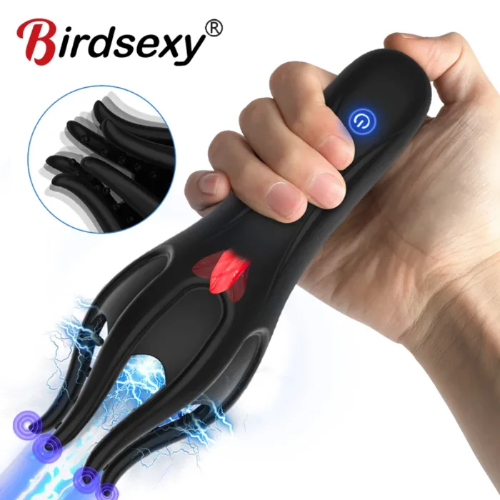 Glans Trainer for Men Powerful Vibrating Penis G Spot Masturbator Soft Fingertip Prolong Endurance Massage Vibrator Erotic Toys - Image 1