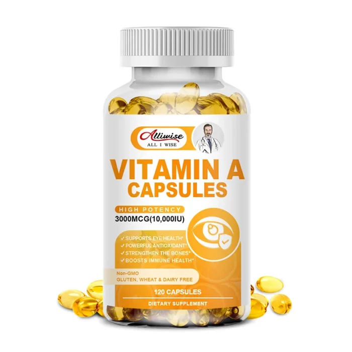 Alliwise Vitamin A Capsules Supports Healthy Skin & Eyes Antioxidant Activity supplement Blood Sugar and Lipids Antioxidant - Image 7