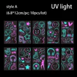 Luminous Temporary Tattoos Stickers Fluorescent Neon In Dark Illuminate Tattoo Elephant/Love Heart Shoulder Tattoo Party Sticker - Image 33