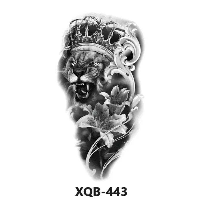 210 * 114mm Dragon, Snake, Lion Tattoo Sticker For Men And Women Black And White Color Transfer Printing Temporary Tattoos Art - Image 36