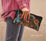 Women Ethnic National Retro Butterfly Flower Bags Handbag Coin Purse Embroidered Lady Clutch Tassel Small Flap Summer Sale Purse - Image 7