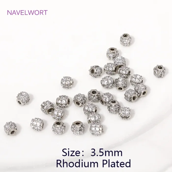 18K Gold Plated Brass with Zircon Round Spacer Beads,Bracelet Beads For Jewelry Making,Beads Separators,DIY Jewelry Accessories - Image 13