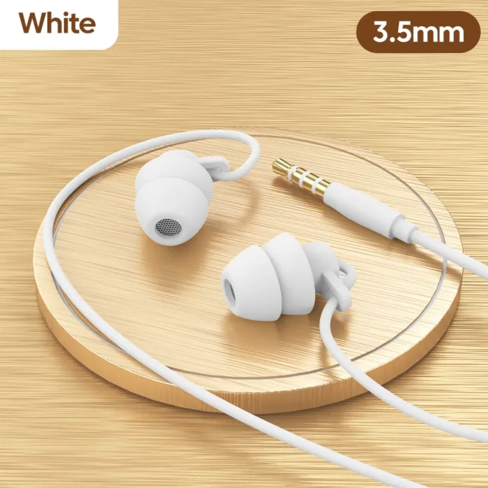 Soft Silicone Headphones Wired Handsfree Type C 3.5mm Jack Earphones In-Ear Sleep Wired Headset With Mic In-line Control Earbuds - Image 8