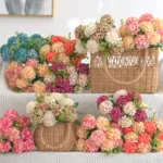 Silk watercolor Hydrangea Simulation flower Home vase Christmas Outdoor Garden Decor Festival Wedding BridalBouquet Diy Gift box - Image 2