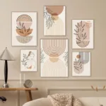Creative Bohemian Light-colored Block Canvas Prints Nordic Minimalist Line Wall Art Poster for Living Room Bedroom & Home Decor - Image 3