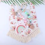 Silicone Dummy Clips Baby Pacifier Leashes & Cases  Infant Teething Toys Beech Cartoon Wooden Chewable Toy Newborn Shower Gifts - Image 3