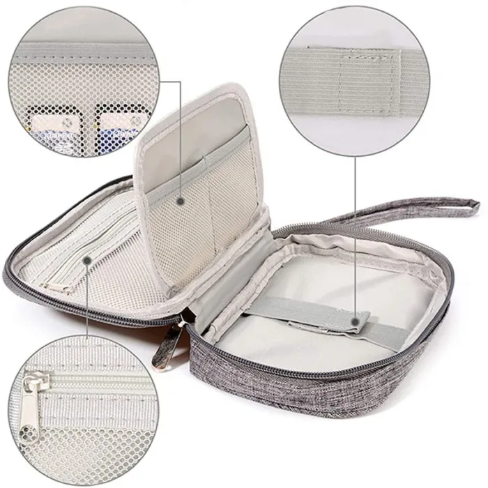 Data Cable Storage Bag, Portable Headphone Manager, Digital Gadget Suitcase, Double-layer Digital USB Hard Drive Protection Bag - Image 5