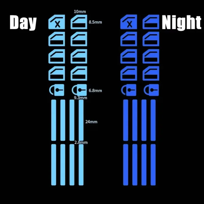 18Pcs/set Car Luminous Door Window Lift Button Stickers Car Windows Control Panel Decals Car Interior Sticker Auto Accessories - Image 7