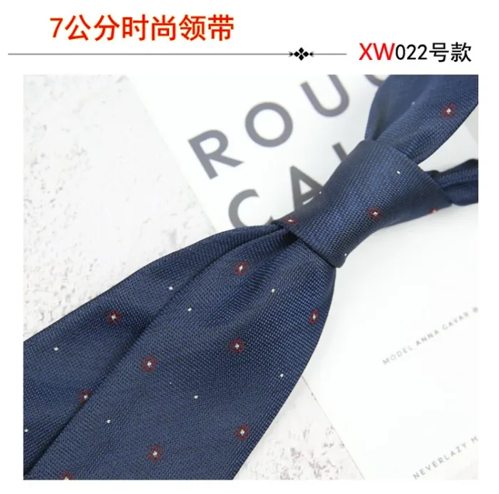 2024 New Korean 7cm Luxury Casual Neckties For Men Navy Brown Green Striped Neck Ties Formal Dress Suit Cravat Flower Red Tie - Image 26