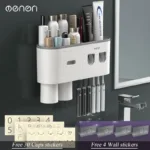 MENGNI-Magnetic Adsorption Inverted Toothbrush Holder Wall -Automatic Toothpaste Squeezer Storage Rack Bathroom Accessories - Image 11
