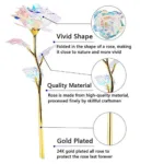 Artificial Flower Foil Rose Flower Valentine'S Day Gifts 24k Golden Plated Gold Rose Lasts Forever Love Flower for Lover - Image 5