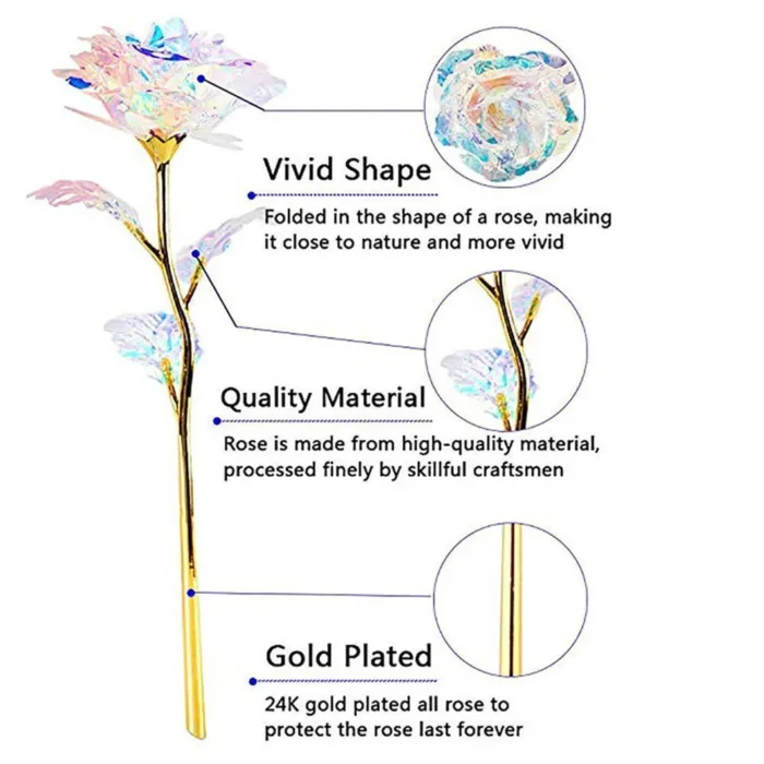 Artificial Flower Foil Rose Flower Valentine'S Day Gifts 24k Golden Plated Gold Rose Lasts Forever Love Flower for Lover - Image 5