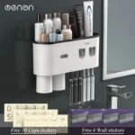 MENGNI-Magnetic Adsorption Inverted Toothbrush Holder Wall -Automatic Toothpaste Squeezer Storage Rack Bathroom Accessories - Image 18