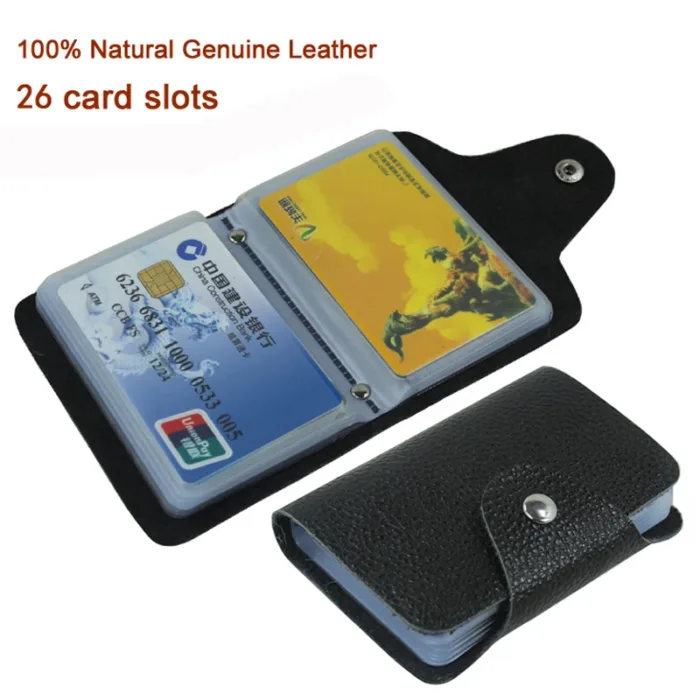 100% Genuine Leather Credit Card Holder Men Card Wallet ID Holder Women Business Card Case Large capacity with 60 Slots MC-902 - Image 7