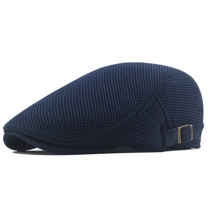summer hollow mesh breathable sun hat classic solid color beret men and women universal hats outdoor sports cap - Image 4