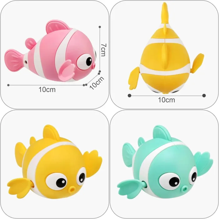 Baby Bath Toys Wind Up Paddling Pool Toys Floating Swimming Clownfish Clockwork Water Toy Bathtub Toys Gifts for Kids Toddler - Image 5