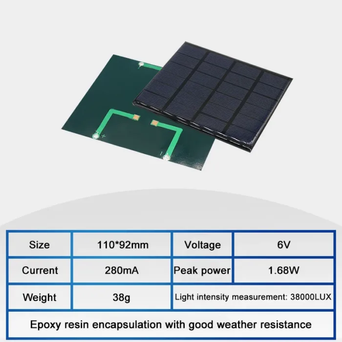 Wholesale 6V Mini Solar Panel 70mA 100mA 150mA 210mA 250mA 500mA 550mA Solar Cell Epoxy Board DIY Battery Power Charger Module - Image 5