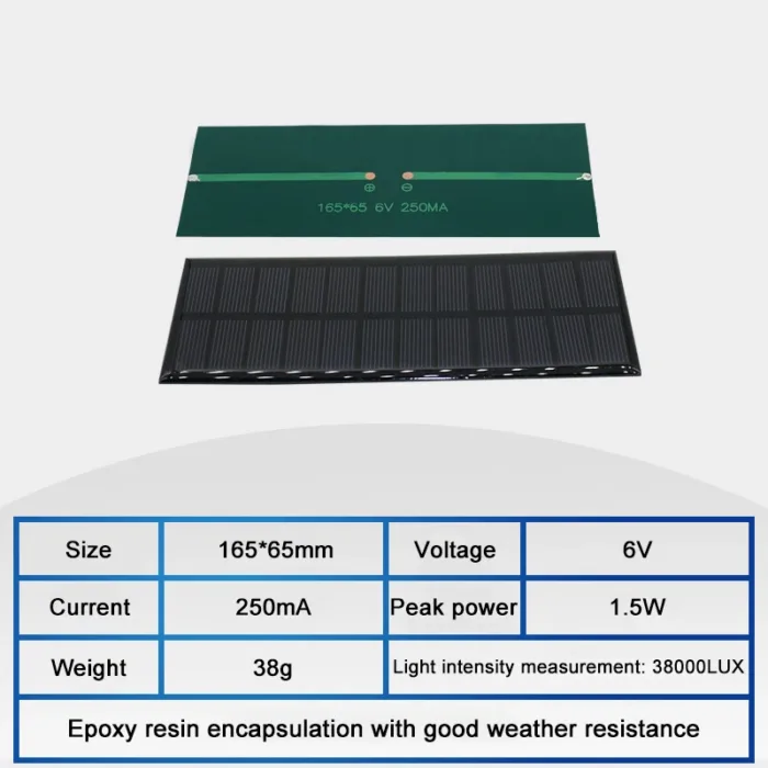 Wholesale 6V Mini Solar Panel 70mA 100mA 150mA 210mA 250mA 500mA 550mA Solar Cell Epoxy Board DIY Battery Power Charger Module - Image 7