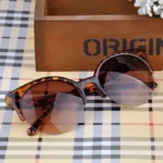 2024 New Vintage Cat Eye Sunglasses Half Frame Sunglasses Women Retro Sun Glasses Anti-UV Sunglasses Female Travel Party Glasses - Image 3