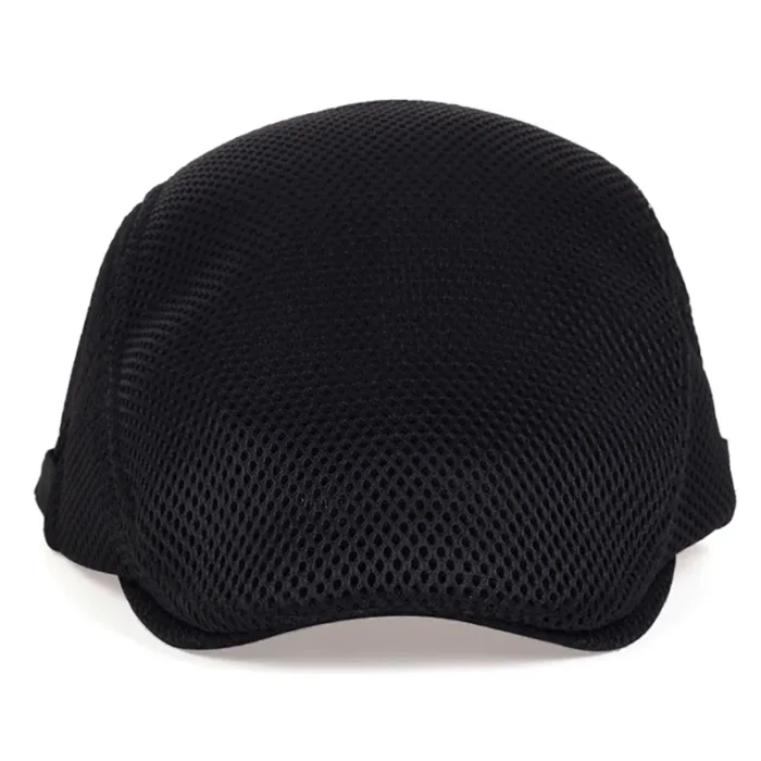 summer hollow mesh breathable sun hat classic solid color beret men and women universal hats outdoor sports cap - Image 2