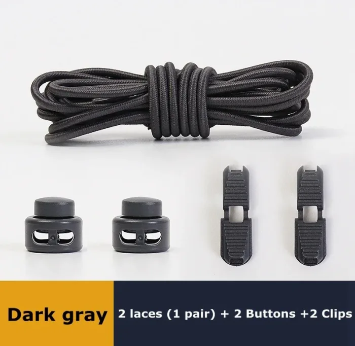 No Tie Shoe Laces Suitable for All Shoes Round Spring Lock Elastic Shoelaces Quick Wear in 1 Second Hiking Sports Lazy Shoelace - Image 18
