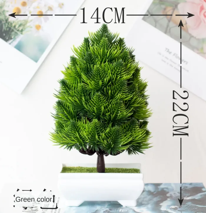 Green Artificial Plants Bonsai Small Tree Pot Plants Simulation Plastic Flowers Potted Ornaments Home Hotel Garden Decoration - Image 32
