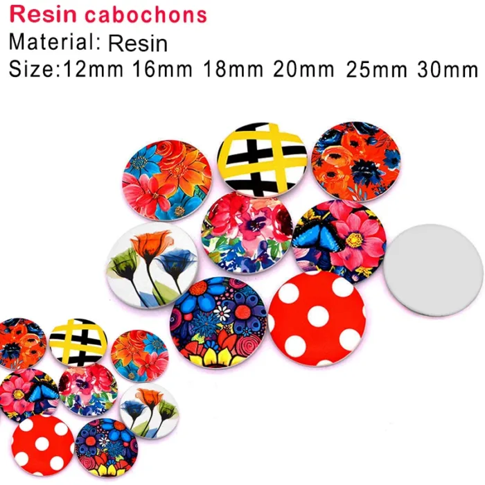 Blue And White Porcelain Flowers Round Photo Resin Glass Cabochon Demo Flat Back Making Findings S1491 - Image 3