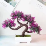 Artificial Plastic Plants Bonsai Small Tree Pot Fake Plant Potted Flower Garden Arrangement Ornaments Room Home Table Decoration - Image 23