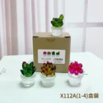 Creative Simulation Cactus Plant Decor Transparent Fleshy Car Computer Decoration Ornaments Decorative Crafts Home Accessories - Image 10