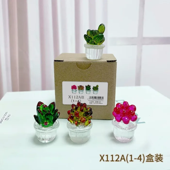 Creative Simulation Cactus Plant Decor Transparent Fleshy Car Computer Decoration Ornaments Decorative Crafts Home Accessories - Image 10