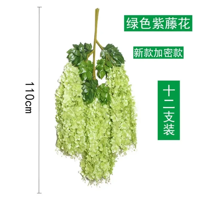 110cm Artificial Flowers Wisteria Vine Wholesale Trailing Fake Flower String For Home Wedding Party Decor Silk Wisteria Garland - Image 7