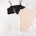 2024 New Women's Plain Sleeveless Top Ladies Stretch Strappy Camisole Vest Bottoming Shirts Nude Black White Lady Tank Top Vests - Image 3