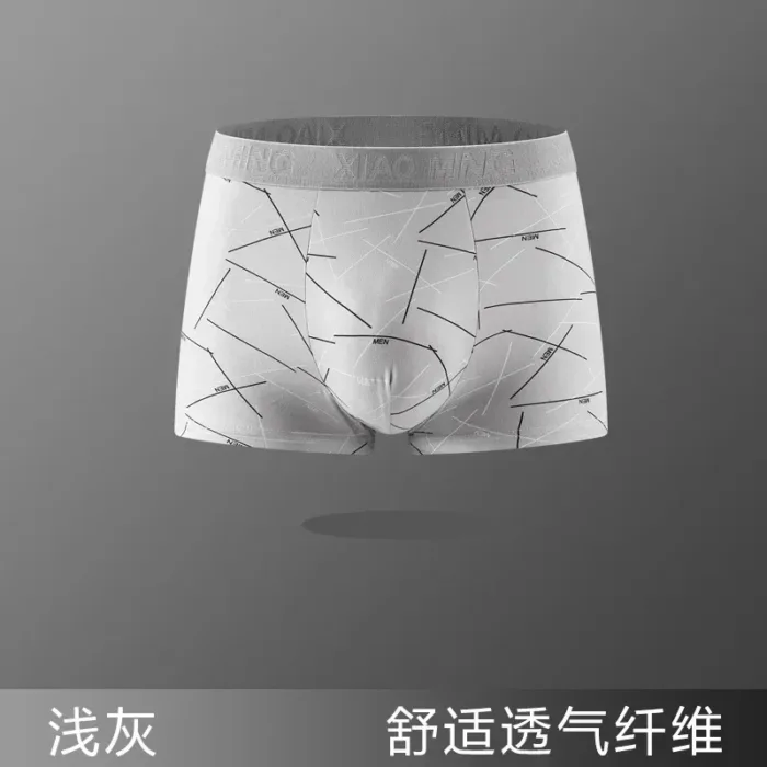 Thin Breathable Cotton Crotch Line Middle Waist Milk Silk Boxers Letter Underwear Men Panties Shorts - Image 11