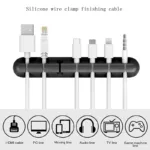 Data Cable Storage Desktop Cable Organizer Charging Cable Fixed Artifact Mobile Phone Bedside Silicone Line Card Headset Hub - Image 6