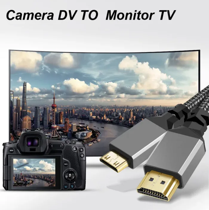 4K@60HZ Nylon Braid HD Compatible V2.0 HDMI TO MINI HDMI MINIHDMI Extension Male to Male Plug Cable 1M/1.5M/2M/3M/5M/10m hdtv tv - Image 5
